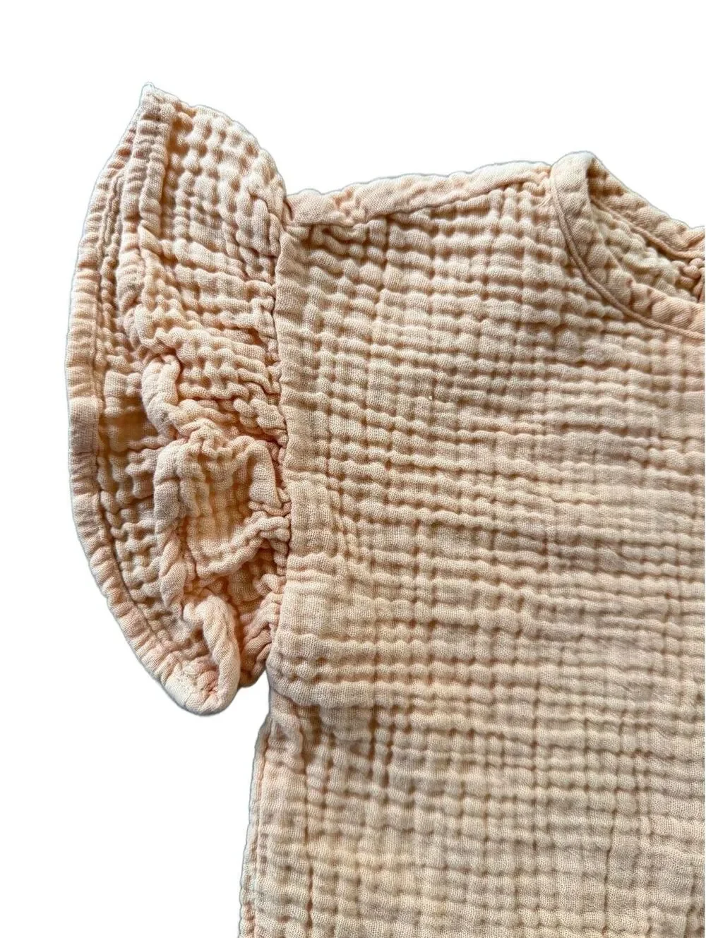 Grayson Concepts Peach Ruffled Sleeve Gauze Top Size 3T